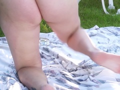 人妻の, オナニー, 熟年, 公共, 剃毛