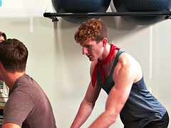 Hottie yoga fucks stepbrothers skinny ass until he cums in mouth