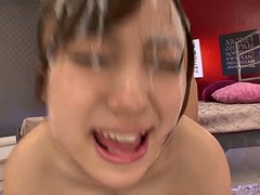 Viele männer bespritzen eine frau, Spermaladung, Japanische massage