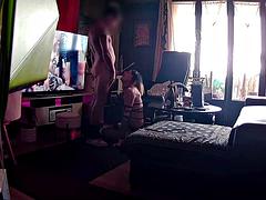 Leie, Blasen, Paar, Aufs gesicht abspritzen, Französisch, Hd, Lingerie, Transfrau
