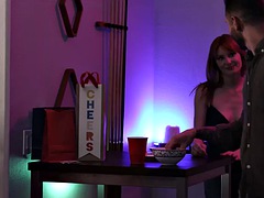 Chica, Verga grande, Linda, Erótico, Pelirrojo, Afeitado, Tetas