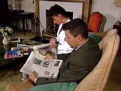 Gros cul, Gros seins, Sucer une bite, Tir de sperme, Queue, Lingerie, Actrice du porno, Rétro ancien