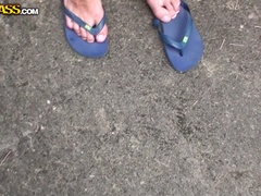 Bruinharig, Masturbatie, Buiten, Openbaar, Slikken