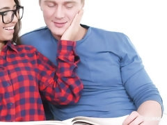 お尻, フェラチオ, 茶髪の, バック, 手コキする, キス, ティーン, オッパイの
