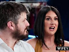 WIFEY Hubby Watches As His Horny Wife Sienna Rae Gets Double Penetrated In Front Of Him