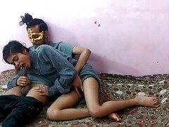 Dude in a mask fucks a tight Indian teen too