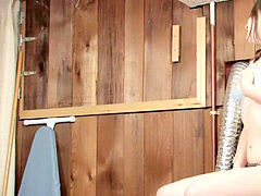 pale skinned angel gets her kicks sitting bare on the washing machine
