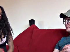 Black British Woman Tricked Into Fucking With A Horny Nerd