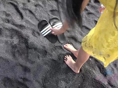 茶髪の, ドレス, 彼女, オーガズム, 公共, 剃毛, オッパイの, のぞき