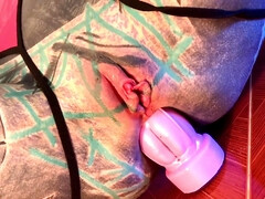 In den arsch, Schwanz, Dildo, Im freien, Zierlich, Öffentlich, Tätowierung, Spielzeuge