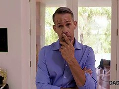 Filthy Rich's BF's hot young redhead daughter tries her limits with his massive dick