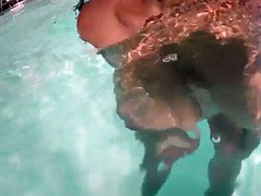 sexy naked ebony pool time fun