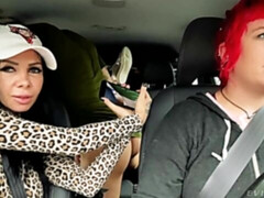 Brittany Bardot and Megan Inky are fucking on the backseat