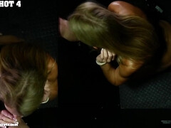 Tussi, Grosse titten, Blasen, Braunhaarige, Kehlenfick, Aufs gesicht abspritzen, Handjob, Reif