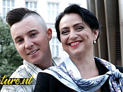 チェコ, バック, なめる, 熟年, 淫乱熟女, 乳首, ストッキング, 妻