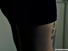 Chica, Morena, Solo, Tatuaje, Tetas