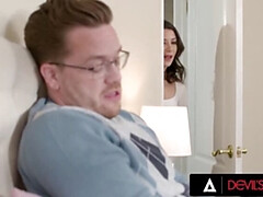 Caught Fapping! Natalie Brooks Sees In-Law Jerking Off & Takes Over With Blowjob