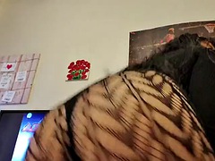 Sexy latina dancing and shaking her ass in pantyhose