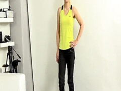 Blonde petite girl in a casting