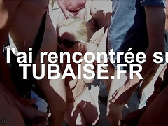 Amateur, Blonde, Sucer une bite, Français, Groupe, De plein air, Public, Echangistes