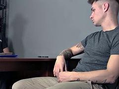 Grosser schwanz, Blasen, Spermaladung, Doppelpenetration, Schwul, Handjob, Hardcore, Polizei