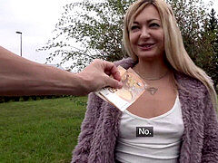 デカチン, フェラチオ, ヨーロピアン, アウトドア, 小柄, 公共, オマンコ, ストッキング