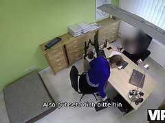 Gros seins, Tchèque, Hd, Bureau, Espionne, Nénés