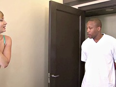 Grote lul, Blond, Pijpbeurt, Schattig, Interraciaal, Mager, Tiener, Tieten likken