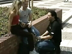 In den arsch, Grosser schwanz, Blondine, Paar, Öffentlich, Muschi, Ablutschen, Titten