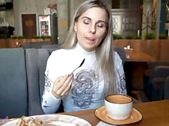 Belleza, Negro, Linda, Jeans, Orgasmo, Pequeña, Público, Vibrador