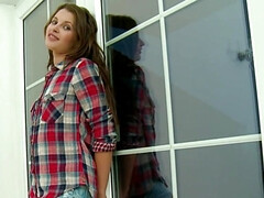 美女, 茶髪の, 指いじり, オーガズム, オマンコ, 剃毛, ガリガリ, ティーン