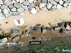 ビーチ, 美人, ビキニ, ブロンド, Hd, アウトドア, 公共, スペイン人