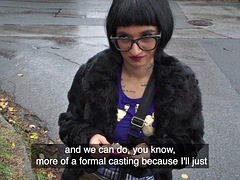 Public sex Alternative babe with glasses fucked in POV
