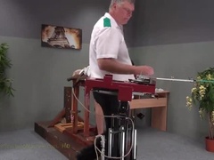Blonde Teen Lola Spanked Hard by Machine - Ass Whipping Punishment