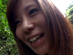 Asiatique, Sucer une bite, Brunette brune, De plein air