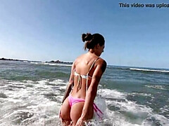 Plage, Sucer une bite, Tir de sperme, Chatte