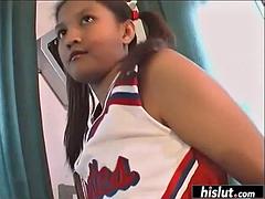 Aziatisch, Pijpbeurt, Bruinharig, Pompom meid, Sperma, Biljart