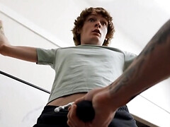 18, 茶髪の, イマラチオ, チン, バック, ゲイ, フェラする, ティーン