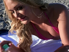 Anal, Cul, Plage, Blonde, Éjaculation interne, Mère que j'aimerais baiser, Pov