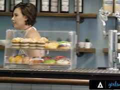Casey Calvert & Evelyn Claire Get Naughty In The Coffee Shop