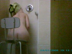 Collège université, Douche, Adolescente, Voyeur