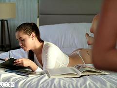 VIXEN Two Naughty College Students Sneak Into A Pool and Fuck A Huge Cock