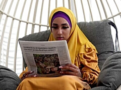 Doggy style sex for money with a long-legged Muslim Luna Black X