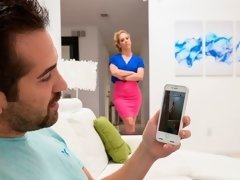 ブロンド, フェラチオ, ダブル開発, 手コキする, 淫乱熟女, 3p男男女, 三人, ユニフォーム