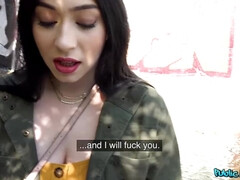 Américain, Cul, Grosse bite, Brunette brune, Hard, Argent, Public, Réalité