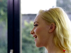 美女, ブロンド, カップル, 気狂い, 指いじり, キス, オフィス, オーガズム