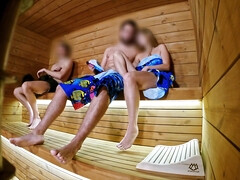 素人, デカパイ, 捕まる, チン, 露出狂, イタリア人, オナニー, サウナ