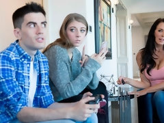 お尻, デカパイ, フェラチオ, 茶髪の, バック, なめる, 淫乱熟女, オッパイの