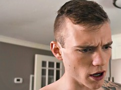 Tattooed jocks barebacking in the kitchen for cumshot
