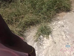 黒人, フェラチオ, 彼女, オーガズム, アウトドア, オマンコ, オッパイの, のぞき